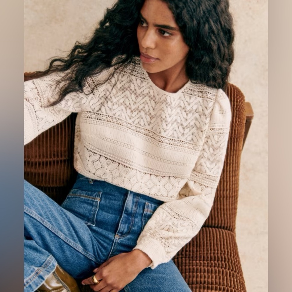 Sezane | NWT! PHILOE BLOUSE ECRU SIZE: 2